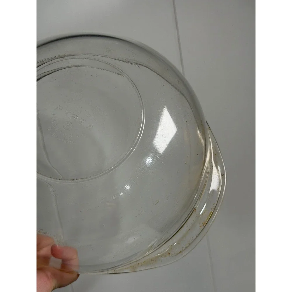VTG Pyrex Casserole Dish Clear Glass Round 023 1 1/2 QT Ovenware Made In USA